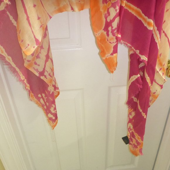 Woman's 100% Viscose Large Sheer Tie Dye Print Wrap - Picture 5 of 5